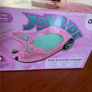 Pink and Green Kids Electric Go-Kart